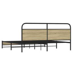 Berkfield Home Metal Bed Frame without Mattress Sonoma Oak 180x200 cm Super King in Light Tan - thumbnail 7