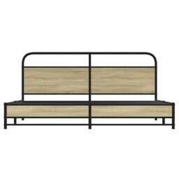 Berkfield Home Metal Bed Frame without Mattress Sonoma Oak 180x200 cm Super King in Light Tan - thumbnail 5