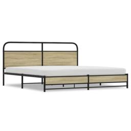 Berkfield Home Metal Bed Frame without Mattress Sonoma Oak 180x200 cm Super King in Light Tan - thumbnail 3