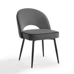 Home Detail Tilly Velvet Dining Chair Set of 2, Ivory in Grey - Size: 2 Pack - thumbnail 2