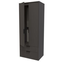 Ready Assembled 2 U Fuji 2 Door 2 Drawer Wardrobe (Ready Assembled) in Dark Grey - thumbnail 5