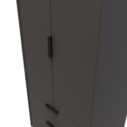 Ready Assembled 2 U Fuji 2 Door 2 Drawer Wardrobe (Ready Assembled) in Dark Grey - thumbnail 4