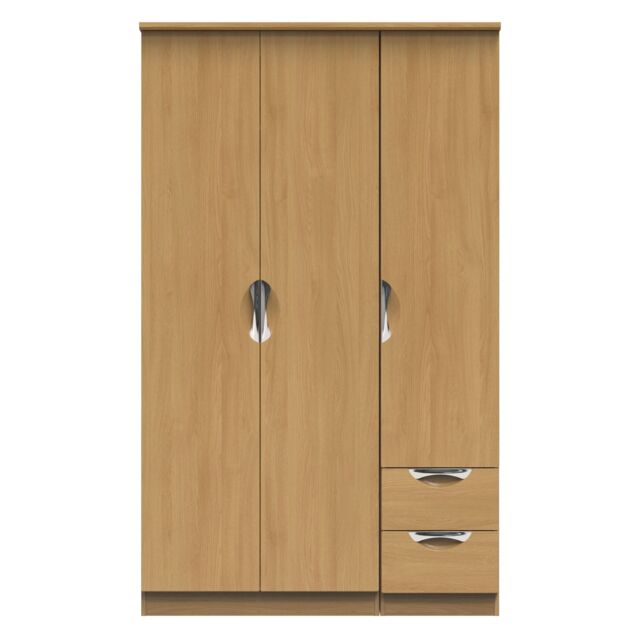 Ready Assembled 2 U Holborn Triple Plain + Drawer Wardrobe (Ready Assembled) in Brown - image 1
