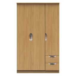 Ready Assembled 2 U Holborn Triple Plain + Drawer Wardrobe (Ready Assembled) in Brown - thumbnail 1