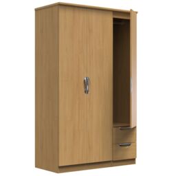Ready Assembled 2 U Holborn Triple Plain + Drawer Wardrobe (Ready Assembled) in Brown - thumbnail 6