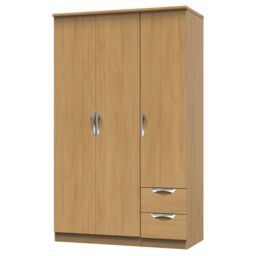 Ready Assembled 2 U Holborn Triple Plain + Drawer Wardrobe (Ready Assembled) in Brown - thumbnail 3