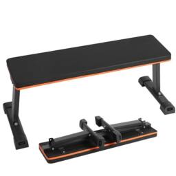 NESTLUNE Flat Weight Bench Foldable Strength Training Exercise in Black - Size: 0-18 m - thumbnail 1