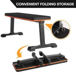NESTLUNE Flat Weight Bench Foldable Strength Training Exercise in Black - Size: 0-18 m - thumbnail 3