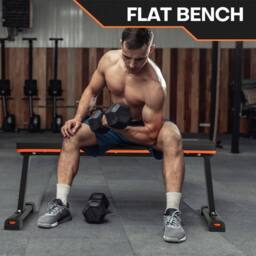 NESTLUNE Flat Weight Bench Foldable Strength Training Exercise in Black - Size: 0-18 m - thumbnail 4