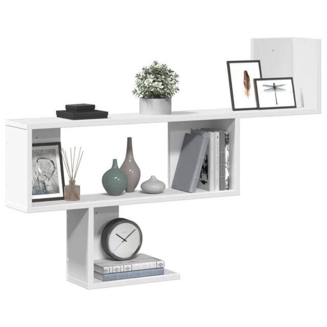 Berkfield Home Wall Shelf White 100x15x70 cm Engineered Wood - Size: 100 x 15 x 70 cm - image 1