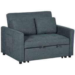 Wyld Haus Matano Maso Charcoal Grey 2 Seater Sofa Bed Side Pockets & Cushions - thumbnail 2