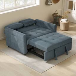 Wyld Haus Matano Maso Charcoal Grey 2 Seater Sofa Bed Side Pockets & Cushions - thumbnail 9