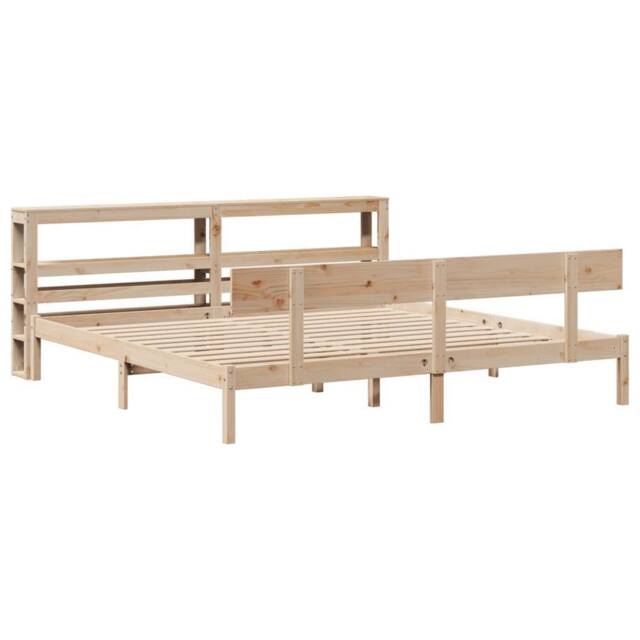 Berkfield Home Beautiful Bed Frame without Mattress 180x200 cm Super King Solid in Natural - image 1