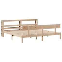 Berkfield Home Beautiful Bed Frame without Mattress 180x200 cm Super King Solid in Natural - thumbnail 1