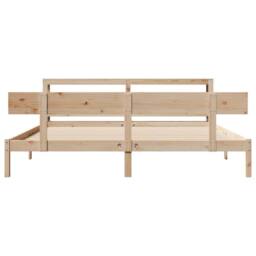 Berkfield Home Beautiful Bed Frame without Mattress 180x200 cm Super King Solid in Natural - thumbnail 4