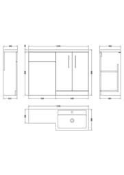 Balterley Floor Standing Vanity, WC Unit, Pan, Seat & Cistern - Dark Grey - thumbnail 7