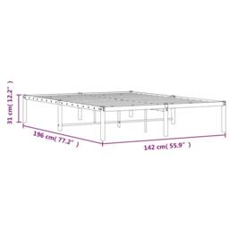 Berkfield Home Metal Bed Frame without Mattress White 135x190cm - Size: 135x190 cm - thumbnail 9