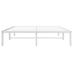 Berkfield Home Metal Bed Frame without Mattress White 135x190cm - Size: 135x190 cm - thumbnail 5