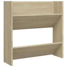 Berkfield Home Wall Shoe Cabinet Sonoma Oak 60x18x60 cm Engineered Wood in Brown - Size: 60 x 18 x 60 cm - thumbnail 2