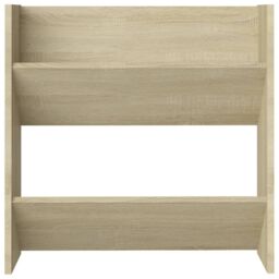 Berkfield Home Wall Shoe Cabinet Sonoma Oak 60x18x60 cm Engineered Wood in Brown - Size: 60 x 18 x 60 cm - thumbnail 4
