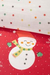 Bedlam 'Elf & Santa' Christmas Duvet Cover Set in Red - Size: Double - thumbnail 2
