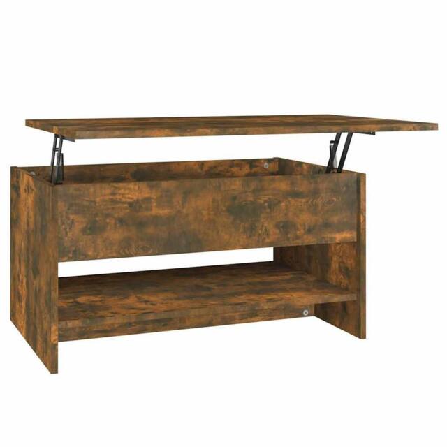 Berkfield Home Coffee Table Smoked Oak 80x50x40 cm Engineered Wood in Brown - Size: 80 x 50 x 40 cm - image 1