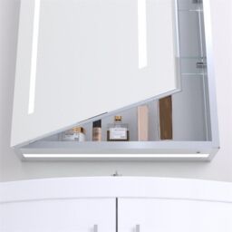 Clifton 70cm Tall LED (Sides) Bathroom Mirror Cabinet in Natural - thumbnail 3