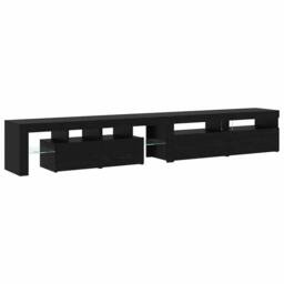 Berkfield Home TV Cabinets 3 pcs with LED Lights Black Oak Engineered Wood - thumbnail 9
