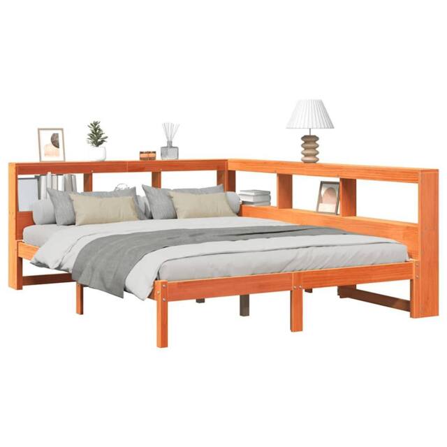 Berkfield Home Decorative Bookcase Bed without Mattress Wax Brown 140x200 cm Sol - image 1