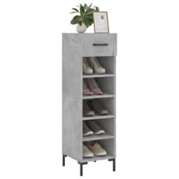 Berkfield Home Shoe Cabinet Concrete Grey 30x35x105 cm Engineered Wood - Size: 30 x 35 x 105 cm - thumbnail 3