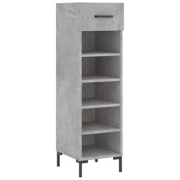 Berkfield Home Shoe Cabinet Concrete Grey 30x35x105 cm Engineered Wood - Size: 30 x 35 x 105 cm - thumbnail 2