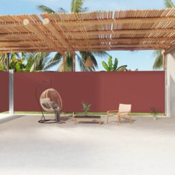 Berkfield Home Retractable Side Awning Brown 220x1200 cm