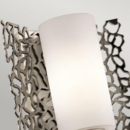 Netlighting Silver Coral 1 Light Wall Light Silver E27 in Grey - thumbnail 2