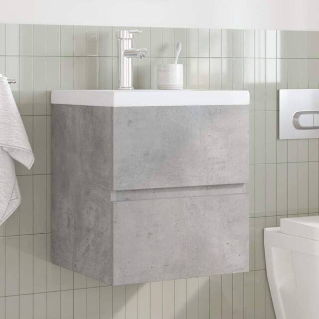 Berkfield Home Durable 2 Piece Bathroom Furniture Set Concrete Grey Engineered Wood - image 1