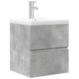 Berkfield Home Durable 2 Piece Bathroom Furniture Set Concrete Grey Engineered Wood - thumbnail 3