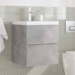 Berkfield Home Durable 2 Piece Bathroom Furniture Set Concrete Grey Engineered Wood