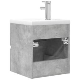Berkfield Home Durable 2 Piece Bathroom Furniture Set Concrete Grey Engineered Wood - thumbnail 7