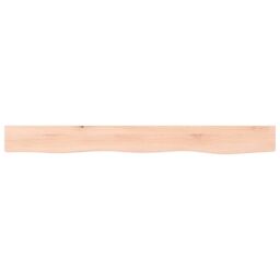 Berkfield Home Wall Shelf 100x10x6 cm Untreated Solid Wood Oak in Brown - Size: 100 x 10 x 6 cm - thumbnail 2