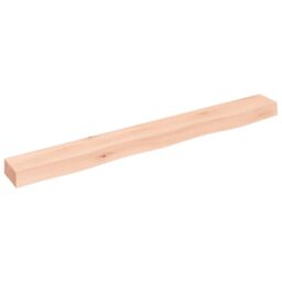 Berkfield Home Wall Shelf 100x10x6 cm Untreated Solid Wood Oak in Brown - Size: 100 x 10 x 6 cm - thumbnail 1