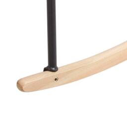 Wyld and Coco Grey Velvet Rocking Chair - Metal Frame Light Wood Runners - thumbnail 7