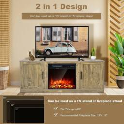 "VOGREX 58"" TV Entertainment Console Stand UK in Natural" - thumbnail 4