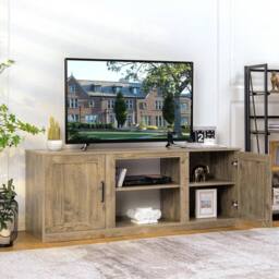 "VOGREX 58"" TV Entertainment Console Stand UK in Natural" - thumbnail 5