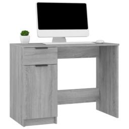 Berkfield Home Desk Grey Sonoma 100x50x75 cm Engineered Wood - Size: 100 x 50 x 75 cm - thumbnail 4