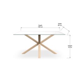 More4Homes Etta 4-6 Seater Glass Dining Table w Solid Oak Legs in Clear - thumbnail 5