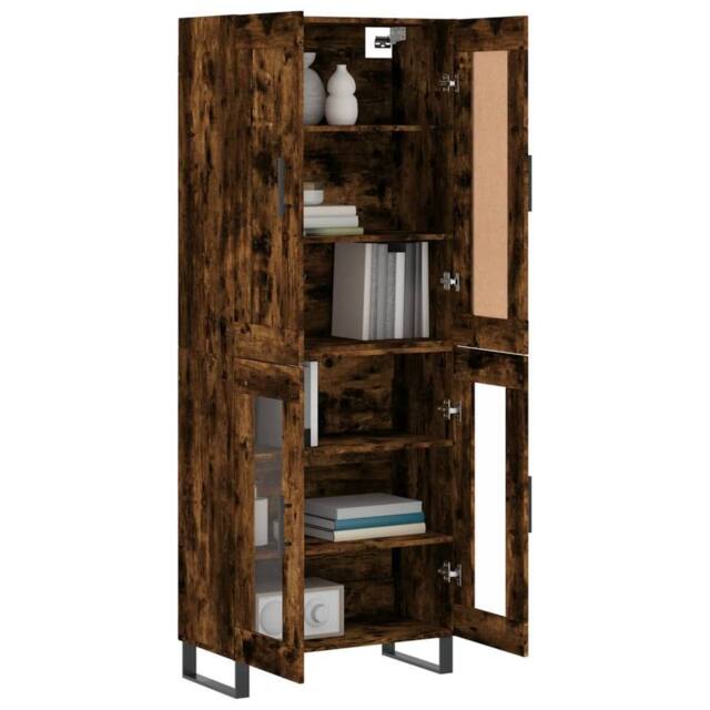 Berkfield Home Highboard Smoked Oak 69.5x34x180 cm Engineered Wood in Brown