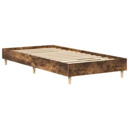 Berkfield Home Bed Frame No Mattress Smoked Oak 90x200 cm Engineered Wood in Brown - thumbnail 4