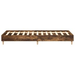 Berkfield Home Bed Frame No Mattress Smoked Oak 90x200 cm Engineered Wood in Brown - thumbnail 6