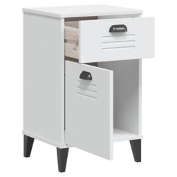 Berkfield Home Durable Bedside Cabinet VIKEN White Engineered Wood - thumbnail 5