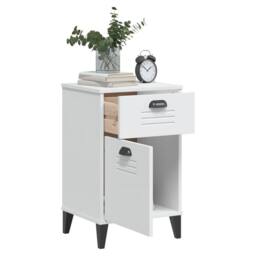 Berkfield Home Durable Bedside Cabinet VIKEN White Engineered Wood - thumbnail 4