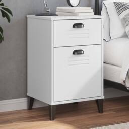 Berkfield Home Durable Bedside Cabinet VIKEN White Engineered Wood - thumbnail 2